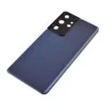 Back Cover with Camera Glass Lens and Adhesive Tape for Samsung Galaxy S21 Ultra 5G G998 (for SAMSUNG) - Phantom Navy