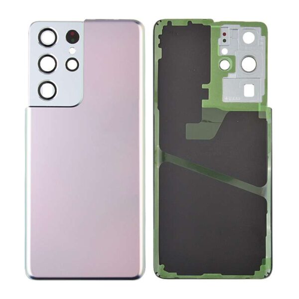 Back Cover with Camera Glass Lens and Adhesive Tape for Samsung Galaxy S21 Ultra 5G G998 (for SAMSUNG) - Phantom Silver