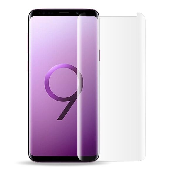 Full Curved Tempered Glass Screen Protector for Samsung Galaxy S9 Plus G965(with UV Light & UV Glue) (Retail Packaging)