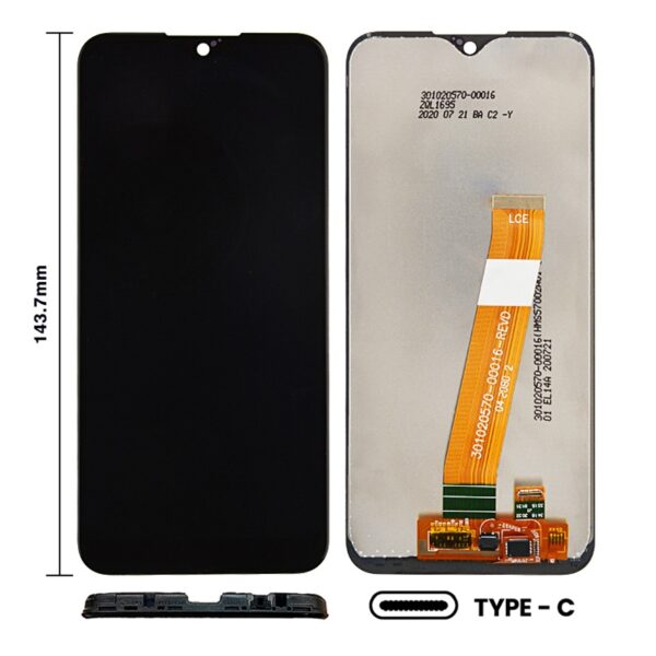 LCD Screen Digitizer Assembly for Samsung Galaxy A01(2019) A015(Narrow FPC Connector) (for America Version) (Size 143.7mm) - Black
