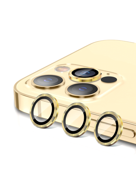 iPhone 13 iPhone 13 Pro Max / 13 Pro Glitter Diamond Camera Lens w/HD Tempered Glass (GOLD)Pro Max / 13 Pro Metal Ring w/HD Tempered Glass (GOLD)