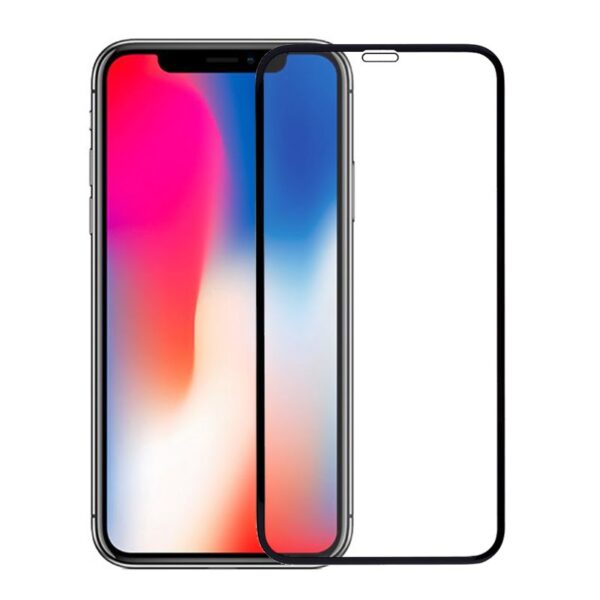 Premium Full Cover Tempered Glass Screen Protector for iPhone X/ XS/ 11 Pro - Black (Retail Packaging)