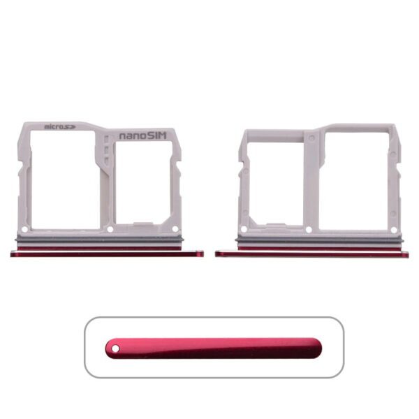 Sim Card Tray and MicroSD Card Tray for LG V40 ThinQ V405/ G8 ThinQ LM-G820 - Carmine Red