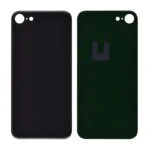 Back Glass Cover with Adhesive for iPhone 8 - Black(No Logo/ Big Hole)