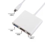 3 in 1 Type-C to HDMI Adapter Cable - White