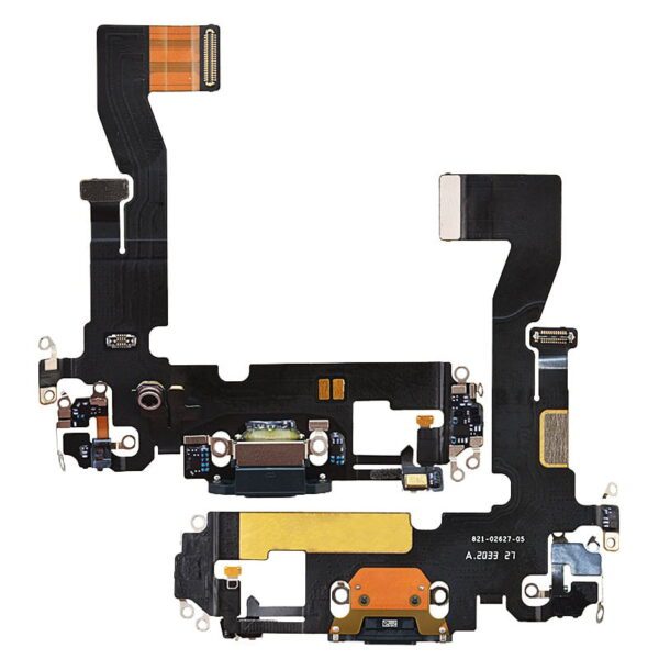 Charging Port with Flex Cable for iPhone 12/ 12 Pro (High Quality) - Black