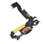 Charging Port with Flex Cable for iPhone 12/ 12 Pro (High Quality) - Black