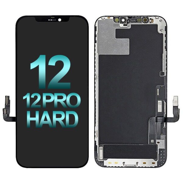 Premium Hard OLED Screen Digitizer Assembly With Frame for iPhone 12/ 12 Pro (Aftermarket Plus) - Black