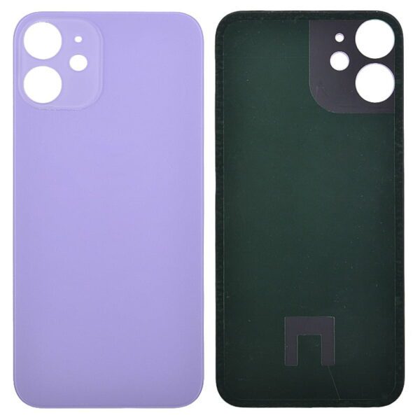 Back Glass Cover with Adhesive for iPhone 12 mini - Purple (No Logo/ Big Hole)